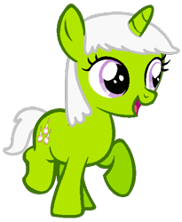 Size: 440x537 | Tagged: safe, artist:goldraspberryheart, artist:pagiepoppie12345, baby frosting, pony, unicorn, g1, g4, base used, cute, female, filly, foal, frostabetes, g1 to g4, generation leap, raised hoof, raised leg, simple background, smiling, transparent background