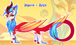 Size: 1280x753 | Tagged: safe, artist:emperor-anri, oc, oc only, hybrid, kirin, pony, bat wings, smiling, smirk, wings, zoom layer