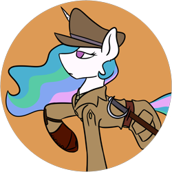 Size: 2000x2000 | Tagged: safe, artist:grandfinaleart, princess celestia, oc, alicorn, pegasus, pony, g4, clothes, digital art, female, high res, icon, mare, military, military uniform, pegasus oc, profile picture, purple eyes, raised hoof, raised leg, side view, simple background, solo, sword, transparent background, uniform, weapon, white fur