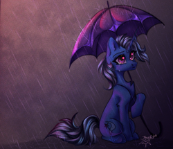 Size: 1817x1560 | Tagged: safe, artist:jsunlight, trixie, pony, unicorn, g4, crying, rain, solo, umbrella