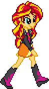 Size: 98x176 | Tagged: safe, artist:botchan-mlp, sunset shimmer, human, equestria girls, g4, animated, gif, pixel art, simple background, solo, transparent background