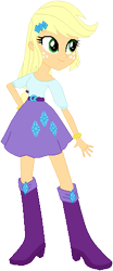 Size: 213x511 | Tagged: safe, artist:doroshll, applejack, human, equestria girls, g4, boots, clothes, clothes swap, high heel boots, shirt, shoes, simple background, skirt, solo, transparent background