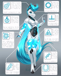 Size: 3838x4750 | Tagged: safe, artist:mykegreywolf, oc, oc only, oc:sparky, robot, robot pony, anthro, unguligrade anthro, breasts, featureless breasts, featureless crotch, female, looking at you, reasonably sized breasts, solo