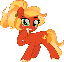 Size: 5865x5753 | Tagged: safe, artist:orin331, artist:shootingstarsentry, oc, oc:rosey cloverhoove, earth pony, pony, g5, absurd resolution, base used, earth pony oc, female, freckles, g5 oc, mare, offspring, parent:posey bloom, parent:sprout cloverleaf, parents:poseysprout, simple background, solo, transparent background
