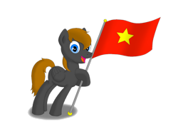 Size: 1024x768 | Tagged: safe, artist:soulfulmirror, oc, oc only, oc:romance heart, pegasus, pony, flag, simple background, solo, transparent background, vietnam