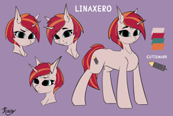 Size: 6000x4000 | Tagged: safe, artist:kainy, oc, oc only, oc:linaxero, pony, unicorn, looking at you, reference sheet, slender, smiling, smiling at you, thin, thinking