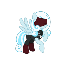 Size: 2100x2100 | Tagged: safe, artist:chanyhuman, oc, oc only, oc:snowdrop, pegasus, pony, blind, blindfold, clothes, cosplay, costume, female, high res, kenshi, mare, mortal kombat, mortal kombat deception, samurai, simple background, solo, transparent background, vector