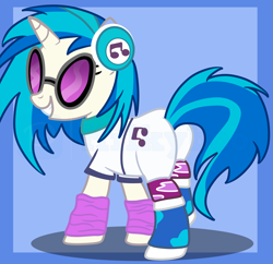 Size: 5300x5140 | Tagged: safe, artist:milkyboo898, dj pon-3, vinyl scratch, pony, unicorn, g4, absurd resolution, butt, clothes, equestria girls outfit, grin, plot, smiling, solo, vinyl ass