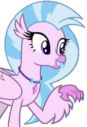 Size: 458x668 | Tagged: safe, edit, edited screencap, screencap, silverstream, classical hippogriff, hippogriff, g4, non-compete clause, amused, background removed, cute, diastreamies, female, happy, looking right, mare, one leg raised, pink skin, png, simple background, smiling, solo, standing, transparent background, vector
