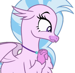 Size: 733x719 | Tagged: safe, edit, edited screencap, screencap, silverstream, classical hippogriff, hippogriff, g4, school daze, background removed, cute, diastreamies, female, looking right, mare, pink skin, png, simple background, solo, transparent background, vector