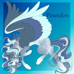 Size: 3000x3000 | Tagged: safe, artist:inisealga, oc, oc only, oc:poseidon, pegasus, pony, butt, coat markings, colored wings, high res, multicolored hair, multicolored mane, multicolored wings, nonbinary, offspring, parent:hitch trailblazer, parent:zipp storm, parents:stormblazer, pegasus oc, plot, socks (coat markings), solo, spread wings, wings