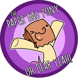 Size: 1000x1000 | Tagged: safe, artist:paperbagpony, oc, oc only, oc:paper bag, pony, bag, blushing, logo, oh dear, paper bag, simple background, solo, transparent background