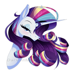 Size: 4824x4812 | Tagged: safe, artist:darkjillmlp123, rarity, pony, unicorn, g4, absurd resolution, bust, female, looking at you, mare, portrait, rainbow power, simple background, smiling, solo, transparent background