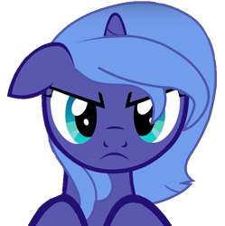 Size: 677x680 | Tagged: safe, edit, editor:dassboshit, screencap, princess luna, alicorn, pony, g4, angry, cute, female, filly, foal, luna is not amused, lunabetes, madorable, simple background, solo, transparent background, unamused, woona, younger