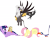 Size: 3534x2680 | Tagged: safe, artist:porygon2z, fluttershy, owlowiscious, twilight sparkle, oc, oc:raiza, oc:sabrina, bird, crow, griffon, hornbill, owl, pegasus, pony, raven (bird), unicorn, g4, high res, simple background, the lion king, transparent background, unicorn twilight, zazu