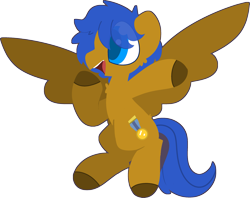 Size: 3073x2439 | Tagged: safe, artist:moonydusk, oc, oc only, oc:crushingvictory, pegasus, pony, excited, high res, open mouth, pegasus oc, pointing, simple background, smiling, solo, spread wings, transparent background, wings