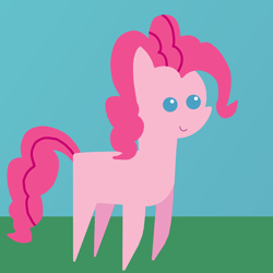 Size: 6000x6000 | Tagged: safe, artist:freestadiumtix, pinkie pie, earth pony, pony, g4, female, grass, mare, missing cutie mark, pointy ponies, smiling, solo