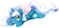 Size: 997x483 | Tagged: safe, artist:loyaldis, oc, oc only, oc:fleurbelle, alicorn, pony, alicorn oc, bow, hair bow, horn, simple background, solo, tongue out, transparent background, wings