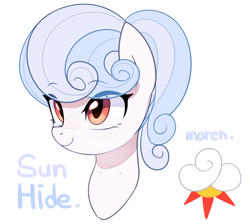 Size: 3600x3220 | Tagged: safe, artist:maren, oc, oc only, oc:sun hide, pony, 2020, bust, cutie mark, female, high res, mare, old art, portrait, simple background, solo, white background