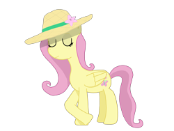 Size: 8000x6000 | Tagged: safe, artist:gilo, fluttershy, pegasus, pony, g4, hat, relaxed, simple background, solo, straw hat, transparent background