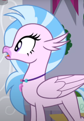 Size: 518x743 | Tagged: safe, screencap, silverstream, classical hippogriff, hippogriff, g4, the hearth's warming club, cropped, female, jewelry, necklace, solo