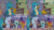 Size: 4400x2475 | Tagged: safe, edit, edited screencap, editor:quoterific, screencap, gallus, ocellus, sandbar, silverstream, smolder, classical hippogriff, griffon, hippogriff, g4, my little pony: friendship is magic, what lies beneath, book, bookshelf