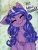 Size: 768x1024 | Tagged: safe, artist:cinnamonsparx, izzy moonbow, pony, unicorn, g5, cloven hooves, cute, ear fluff, eyes closed, female, floppy ears, hi new friend, izzybetes, mare, one ear down, smiling, solo, unshorn fetlocks