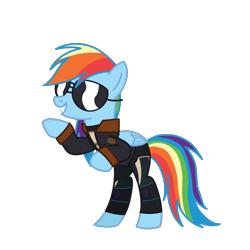 Size: 2100x2100 | Tagged: safe, artist:chanyhuman, rainbow dash, pegasus, pony, g4, cassie cage, clothes, cosplay, costume, female, high res, mare, mortal kombat, mortal kombat 11, simple background, sunglasses, swag, swag glasses, transparent background, vector