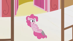 Size: 1334x746 | Tagged: safe, edit, edited screencap, screencap, pinkie pie, earth pony, pony, g4, griffon the brush off, season 1, 1000 hours in ms paint, adult blank flank, blank flank, feather, female, hoof tickling, laughing, mare, tickle torture, tickling