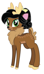 Size: 1600x2665 | Tagged: safe, artist:andrevus, oc, oc only, oc:chestnut cake, deer, coat markings, dappled, deerified, fluffy, simple background, solo, species swap, transparent background