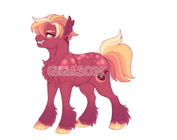 Size: 2900x2300 | Tagged: safe, artist:gigason, oc, oc:blood orange, earth pony, pony, high res, male, obtrusive watermark, simple background, solo, stallion, transparent background, watermark