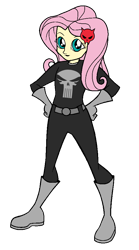 Size: 530x951 | Tagged: safe, artist:thatradhedgehog, fluttershy, human, equestria girls, g4, punisher, simple background, solo, transparent background