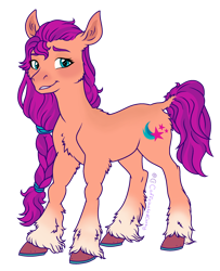 Size: 1836x2259 | Tagged: safe, artist:caffeinatedcarny, sunny starscout, earth pony, pony, g5, female, horseshoes, mare, simple background, solo, transparent background, unshorn fetlocks