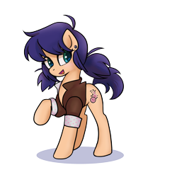 Size: 3000x3000 | Tagged: safe, artist:brella, earth pony, pony, clothes, ear piercing, earring, female, high res, jewelry, mare, marinette dupain-cheng, miraculous ladybug, piercing, ponified, simple background, solo, transparent background