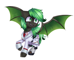 Size: 7000x5656 | Tagged: safe, artist:opal_radiance, oc, oc only, bat pony, pony, clothes, commission, simple background, solo, transparent background