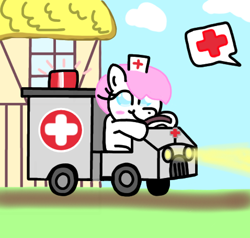Size: 478x456 | Tagged: artist needed, source needed, safe, nurse redheart, g4, ambulance