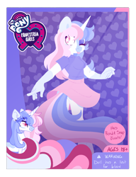Size: 1662x2160 | Tagged: safe, artist:glowfangs, oc, unicorn, anthro, one eye closed, solo, tongue out, wink