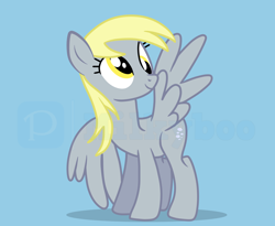 Size: 5500x4500 | Tagged: safe, artist:milkyboo898, derpy hooves, pegasus, pony, g4, blue background, simple background, solo