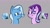 Size: 1920x1080 | Tagged: safe, artist:gobrosstar, starlight glimmer, trixie, pony, unicorn, g4, duo, duo female, female, raised eyebrow, scene interpretation, smiling, unamused