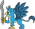 Size: 403x338 | Tagged: safe, artist:horsesplease, gallus, g4, khopesh, majestic, rabydosverse, simple background, smiling, spread wings, sword, transparent background, vozolaz, vozonid, weapon, wings
