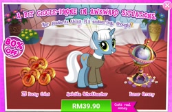 Size: 1540x1003 | Tagged: safe, gameloft, top marks, pony, g4, my little pony: magic princess, advertisement, costs real money, english, female, introduction card, lucky coins, mare, rule 63, sale