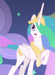 Size: 526x720 | Tagged: safe, screencap, princess celestia, alicorn, pony, g4, horse play, cropped, female, mare, raised hoof, solo