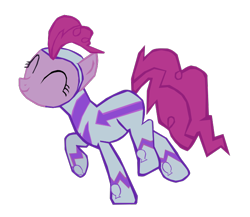Size: 692x602 | Tagged: safe, artist:benpictures1, fili-second, pinkie pie, earth pony, pony, g4, power ponies (episode), ^^, cute, diapinkes, eyes closed, female, inkscape, mare, paralyzed, power ponies, raised hoof, raised leg, simple background, solo, transfixed, transparent background, vector