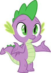 Size: 3000x4262 | Tagged: safe, artist:cloudy glow, spike, dragon, g4, the last problem, male, shrug, simple background, solo, transparent background, vector, winged spike, wings