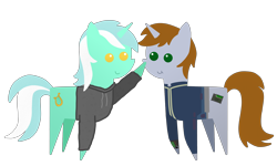 Size: 10000x6000 | Tagged: safe, artist:freestadiumtix, lyra heartstrings, oc, oc:littlepip, pony, unicorn, fallout equestria, fanfic:background pony, g4, absurd resolution, boop, clothes, cute, dig the swell hoodie, duo, duo female, female, hoodie, horn, jumpsuit, lyrabetes, mare, pipbuck, pointy ponies, simple background, transparent background, unicorn oc, vault suit