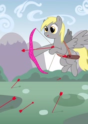 Size: 3508x4960 | Tagged: safe, artist:wasnttheredonenothing, derpy hooves, pegasus, pony, g4, bow, holiday, valentine's day