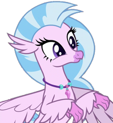 Size: 630x687 | Tagged: safe, edit, edited screencap, screencap, vector edit, silverstream, classical hippogriff, hippogriff, g4, school daze, background removed, cute, diastreamies, female, flying, happy, jewelry, looking right, lowres, mare, necklace, pink skin, simple background, solo, transparent background, vector
