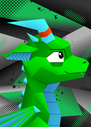 Size: 2000x2800 | Tagged: safe, artist:zocidem, oc, oc only, oc:fridis, dragon, angular, bust, high res, portrait, simple background, solo