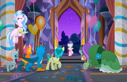 Size: 1032x670 | Tagged: safe, screencap, gallus, ocellus, rarity, sandbar, silverstream, smolder, yona, changedling, changeling, classical hippogriff, dragon, earth pony, griffon, hippogriff, pony, unicorn, yak, g4, my little pony: friendship is magic, she's all yak, cropped, student six