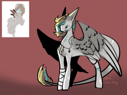 Size: 2048x1536 | Tagged: safe, artist:thelazyponyy, oc, oc only, pegasus, pony, chest fluff, duo, leonine tail, pegasus oc, tail, wings